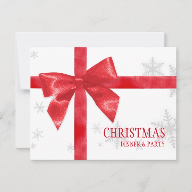 Red Bow Christmas Party invitation (Front)