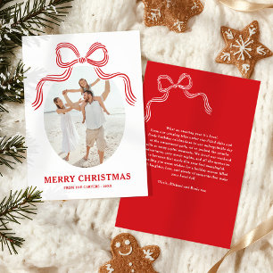 Red Bow Christmas Photo Holiday Card
