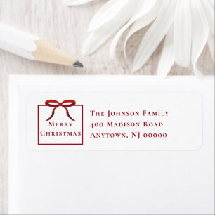 Red Bow Christmas Present Return Address