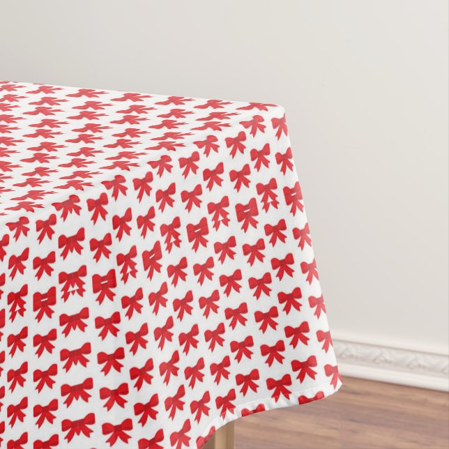 Red Bow Christmas Tablecloth (In Situ)