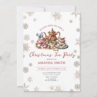 Red Bow Christmas Tea Adult Birthday Party Floral