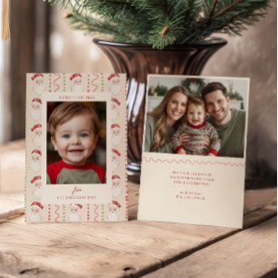 Red Bow Christmas Wreath Photo  Holiday Card
