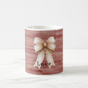 Red Bow Cream Bow Coffee Mug