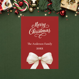 Red bow cream Christmas