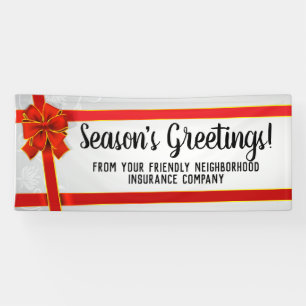 Red Bow Custom Personalised Christmas Holiday Banner