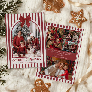 Red Bow Family Photo Christmas Holiday Card