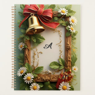 Red Bow, Golden Bell, and Decorative Elements Planner