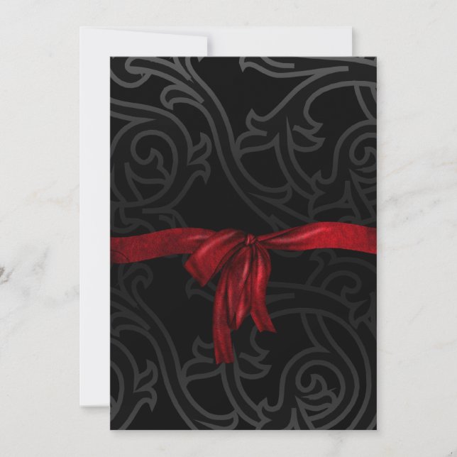 Red Bow Gothic Bridal Shower Invitation (Front)