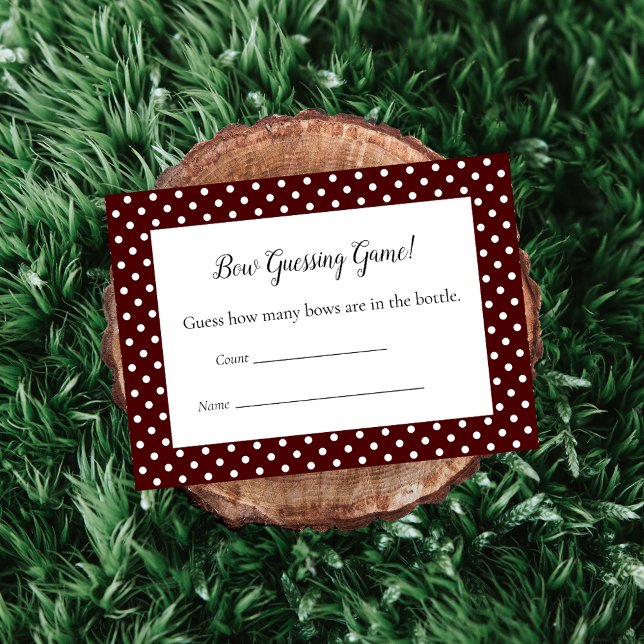Red Bow Guessing Count Baby Shower Game Enclosure Card (Creator Uploaded)