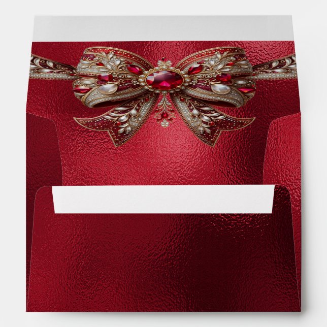 Red Bow Holiday Envelope (Back (Bottom))