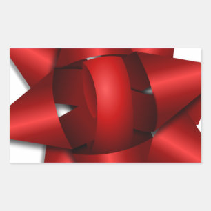 red bow holiday gift ribbon party shower office rectangular sticker