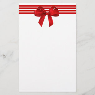 Red Bow Holiday Stationery