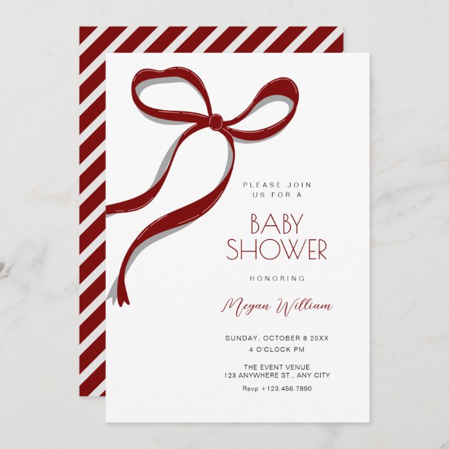 Red bow  invitation (Front/Back)