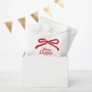 Red Bow merry Christmas business gift tag Favour Bags
