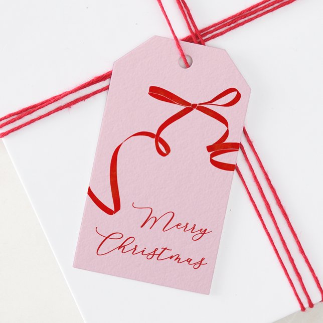 Red Bow Merry Christmas Gift Tag (Creator Uploaded)