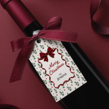 Red Bow Merry Christmas Personalised Favour