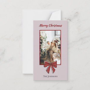 Red Bow Merry Christmas Personalized Note Card