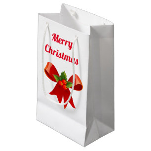 Red Bow Merry Christmas Small Gift Bag