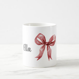 Red Bow Personalised Coffee Mug