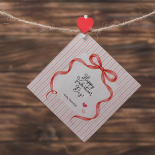Red Bow Personalised Valentine’s Day Treat Favour Tags