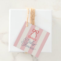 Red Bow & Pink Stripes Baby Shower