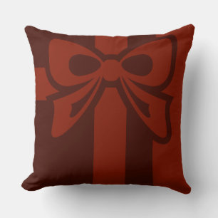 Red Bow Print - Throw Cushion