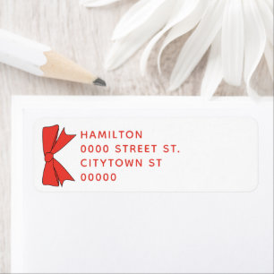 Red Bow return address label