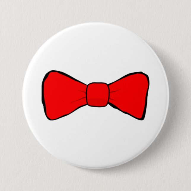 Red Bow Tie 7.5 Cm Round Badge (Front)