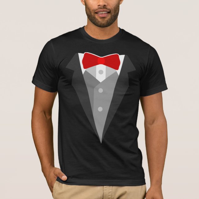 red bow tie tuxedo t-shirt (Front)