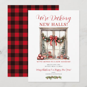 Red Bow Winter Christmas New Address Announcement