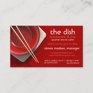 red bowl restaurant business card