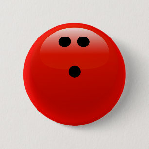 Red Bowling Ball 6 Cm Round Badge
