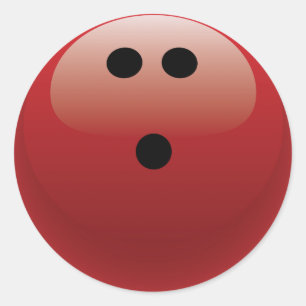 RED BOWLING BALL CLASSIC ROUND STICKER
