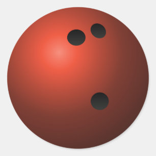 Red Bowling Ball Classic Round Sticker