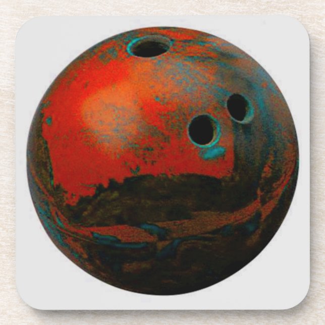 Red Bowling Ball Customise It Coaster (Front)