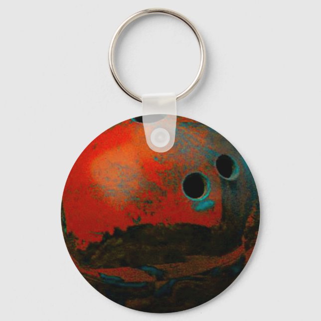 Red Bowling Ball Customise It Key Ring (Front)