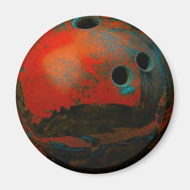 Red Bowling Ball Customise It Magnet (Front)