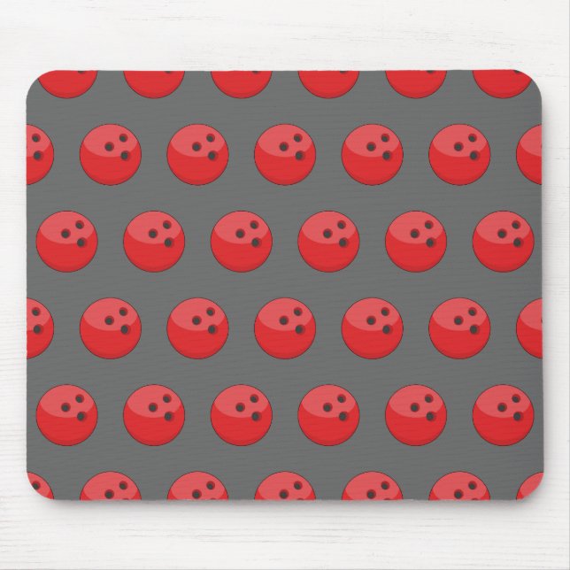 Red Bowling Ball Pattern Mouse Mat (Front)