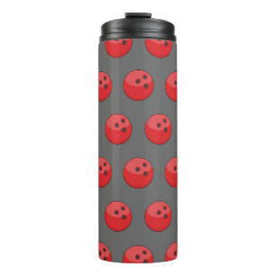 Red Bowling Ball Pattern Thermal Tumbler