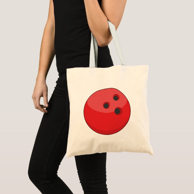 Red Bowling Ball Tote Bag (Front (Product))