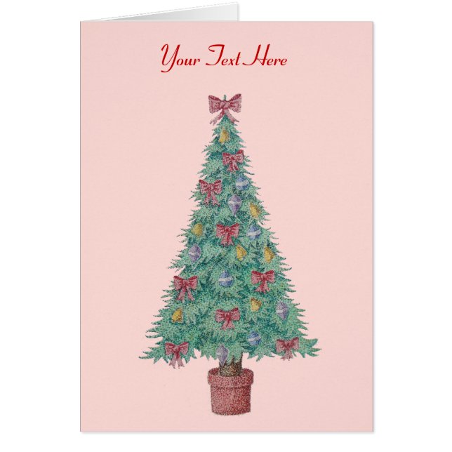 red bows and bells on decorated tree for christmas (Front)