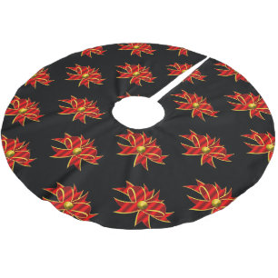 Red Bows Black Christmas Brushed Polyester Tree Skirt