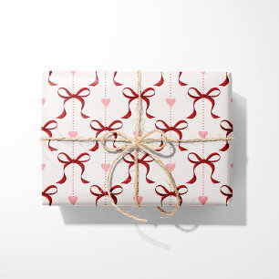 Red Bows & Hearts Wrapping Paper