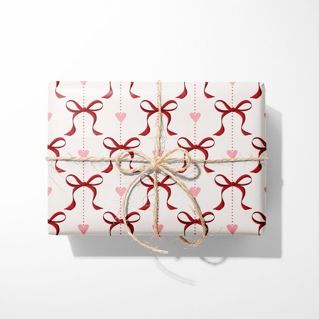 Red Bows & Hearts Wrapping Paper (Creator Uploaded)