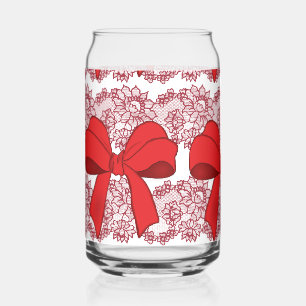 red bows style can glass