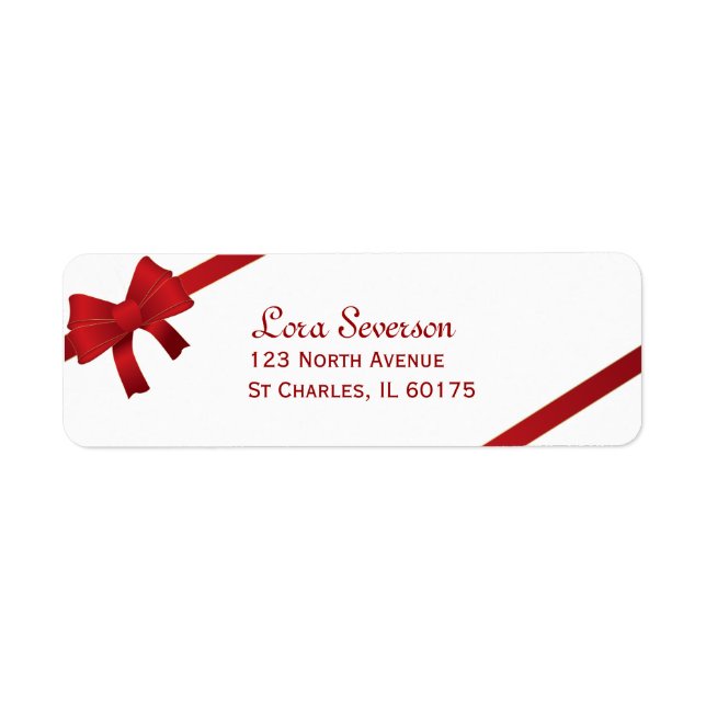 Red Bows Winter Return Address (Front)
