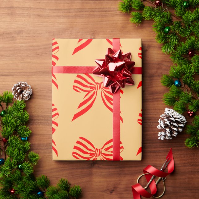 Red bows wrapping paper (Holiday Gift)