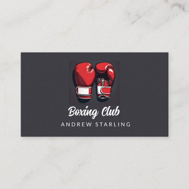 Red Boxing club simple and bold  Business Card (Front)