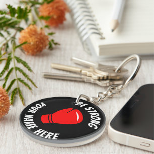 Red boxing glove logo custom acrylic keychain gift