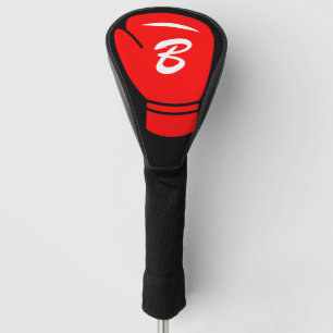 Red boxing glove monogram custom golf driver cover
